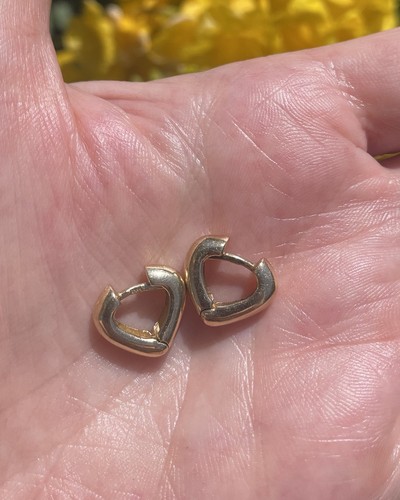 Vintage 14k herz huggie - 14k,