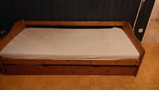 Holzbett 90x200, ohne Matratze, mit Ausziehschublade (90x200)