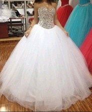 Brautkleid Weiß Pailletten