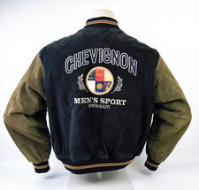 Chevignon Lederjacke Wildleder Men`s Sport schwarz / grün Gr. XL (L) vintage