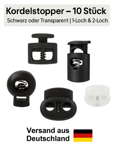 Kordelstopper schwarz - kordelstopper,