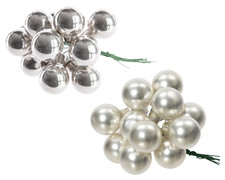 Weihnachtskugeln am Draht Glas 2 - 2,5cm Spiegelbeeren 12 Stück oder 144 Stück