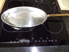 SPRING GOLDSTAR CULINOX Schweiz Pfanne Fischpfanne Edelstahl Gold Griff  TOP RAR