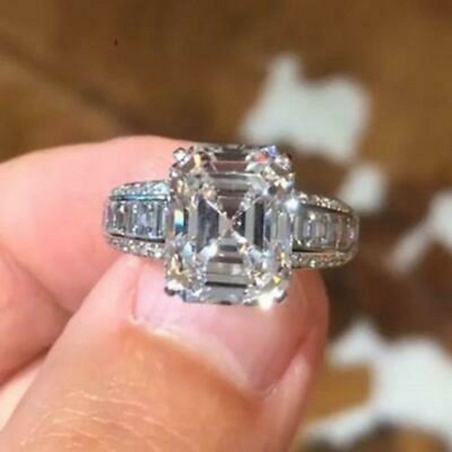 Asscher schliff moissanit - kt,