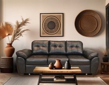 Echtleder 3er Sofa aus italienischem Naturleder Leder Couch mit Bettfunktion