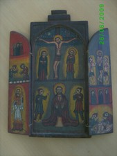 Detailierte Ikone Triptychon aus Äthiopien - Mitte 20. Jhdt.