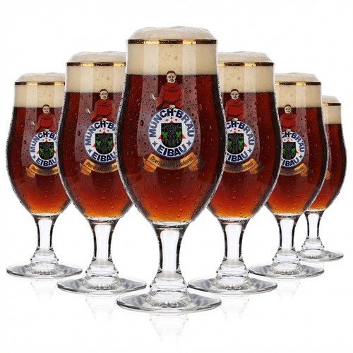 Münchbräu eibau bier glas - 6x,