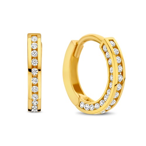 Klappcreolen 585 gold zirkonia - klappcreolen,