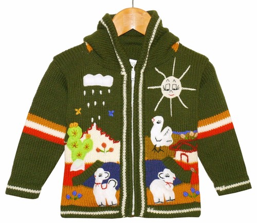Strickjacke grün bunt - strickjacke, grün,bunt,