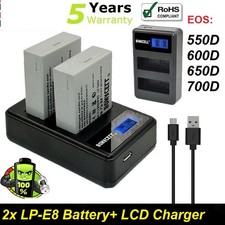 2x 1800mAh Akku Für Canon