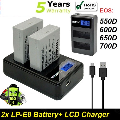 1800mah akku für canon - 2x,