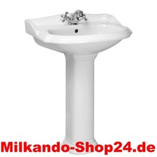 Spülstein Waschbecken Keramik Retro Waschtisch mit Säule Waschtisch Nostalgie 13