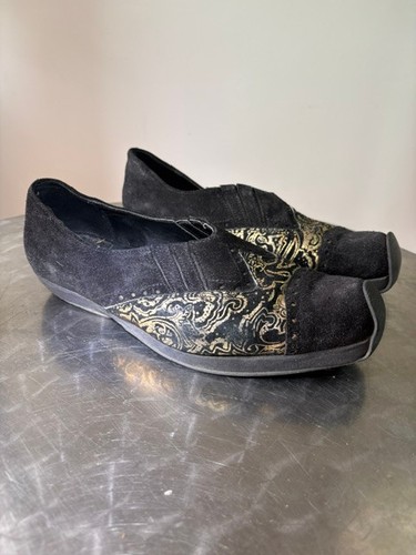Vintage goldschwarze flache