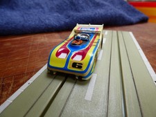 FALLER Porsche Monaco Aurora G-Plus Slotcar Autorennbahn Motor gut Reifen holzig