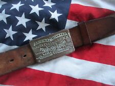 "ORIGINAL Vintage LEVIS braun LEDERGÜRTEL & VINTAGE 2 PFERDE LOGO SCHNALLE 33"" bis 38""