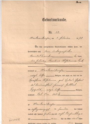 Geburtsurkunde - a2-k-,
