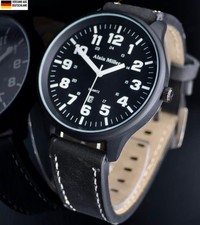 Alain Miller Herren Männer Armband Uhr Schwarz Farben Herrenuhr Datumsanzeige