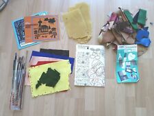 Konvolut Bastel-Sachen/Lederreste/Scherenschnittpapier/Bastel-Strohhalme/Filz/ua