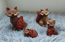 Familie Fuchs 4er Set Deko Dekoration Weltbild Herbst Outdoor Tiere Füchse Figur