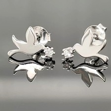 OHRSTECKER TAUBEN AUS 925/- SILBER MIT ZIRKONIA  SCHMUCKJAGD