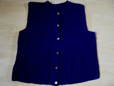 Damen-Häkelweste mittelblau, Gr. 48