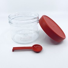 Tupperware Manhattan 580 ml rot / transparent Vorratsdose mit Löffel  NEU