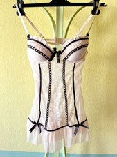 durchsichtiges Babydoll Spitze Schleife, Bustier, Bodyshaper lolita Gr:XS
