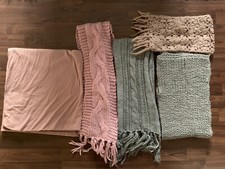 Konvolut 4 x Strick-Schal & 1 x  Loop-Schal Rosé Strick - wie NEU