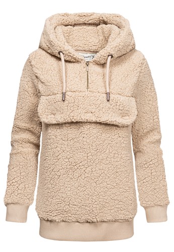 Damen teddy sweatjacke plüsch - sweatjacke,