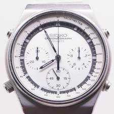 Seiko 7A28-7010 weißes Zifferblatt Chronograph Japan Vintage funktioniert _ e...