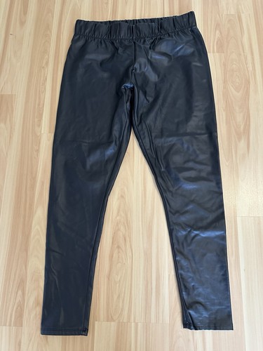 Schwarze leder leggings - schwarze, eng