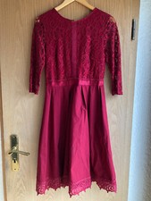 Edles Kleid Gr. S (36) Weinrot Damen Abend-Party-Cocktailkleid knielang 3/4 Arm