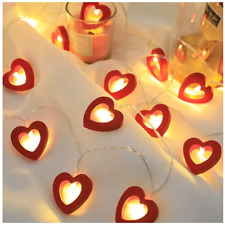 1,5m 10 LEDs Herz Lichterkette Valentinstag Hochzeit Batteriebetrieben Deko