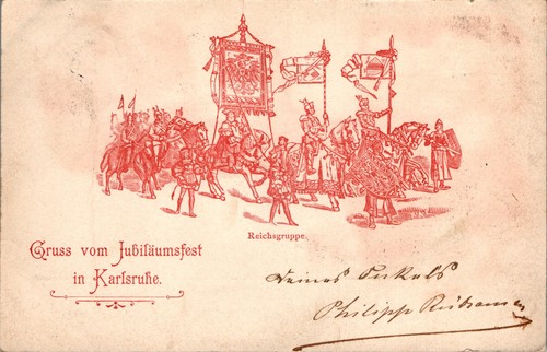 Litho gruss aus - aus, karlsruhe