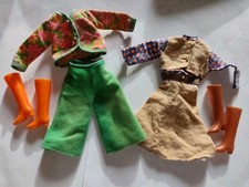 Alte Petra Plasty Barbie Modepuppen Clone Vintage Kleidung 2 Sets 70er 