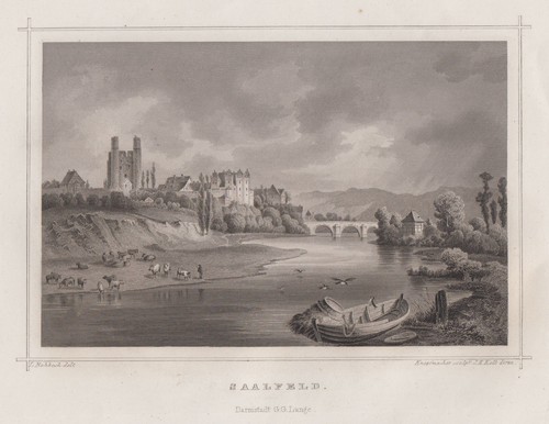 Saalfeld original stahlstich - saalfeld,