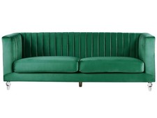 3-Sitzer Sofa Samtstoff grün