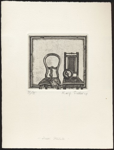 Escher zwei stühle 19 74 - escher,, stühle.