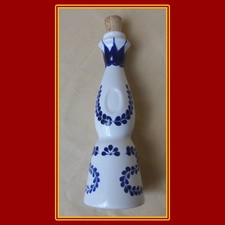 Porzellanflasche mit Korken,Schmuckflasche,weiß-blau,Schnapsflasche,Flasche,top