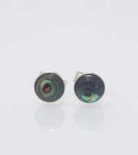 Ohrstecker Abalone Perlmutt Cabochon 6mm Silber 925