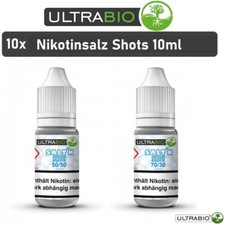 10x Nikotinsalz Shots 20mg ULTRABIO 10ml VG/PG 50/50 70/30 Base Salt Nikotinsalz