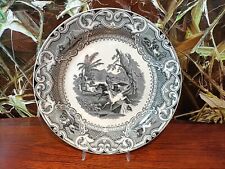 PETRUS REGOUT Maestricht - LASSO, antiker Teller Ø 24cm / Black Transferware