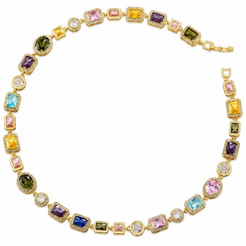 Collier damen zirkonia farbige - collier,
