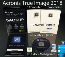 Acronis True Image 2018 Vollversion 3 PC/Mac Box, CD + Universal Restore OVP NEU