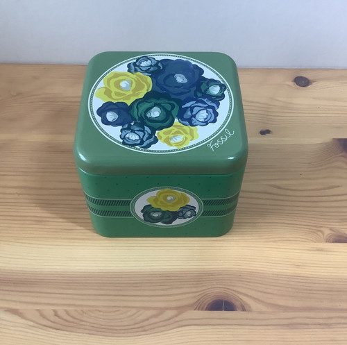 Fossil dose blumen - dose, grün