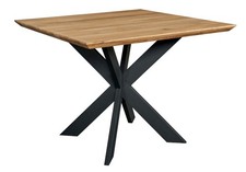 Esstisch Spyder Kernbuche Massiv 100x100cm Metallgestell Schwarz Schweizer Kante