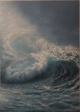 Ozean, Seemotiv, Naturwunder Meereswelle. Ölgemälde/Leinwand. 2023