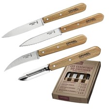 Opinel Küchenmesser-Set, 4-teilig, rostfreier Sandvik-Stahl, Buchenholz-Griffe