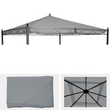 B-Ware Ersatzbezug für Dach Pergola Pavillon Calpe 4x4m, hellgrau-grau