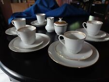  Winterling Kirchenlamitz Bavaria Kaffee Geschirr mit Goldrand für 5 Personen 